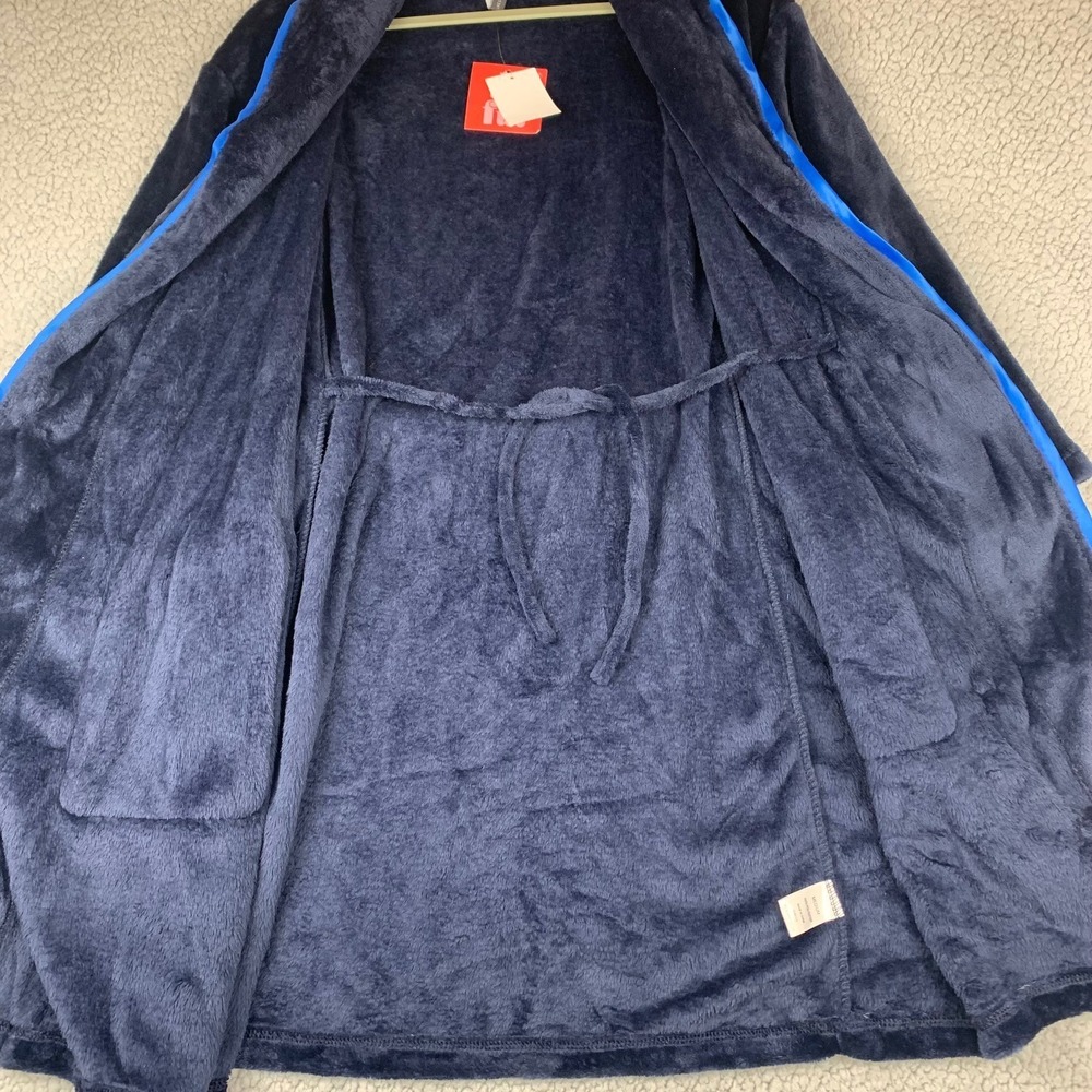 Jaclyn Intimates Plush Fleece Robe Women's Medium Navy Blue NWT Belted - Picture 6 of 9